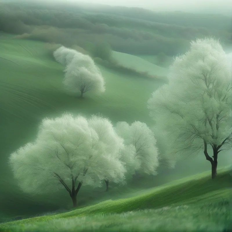 Misty Spring Landscape