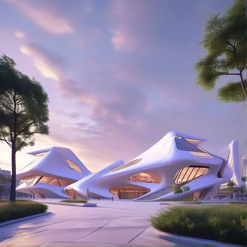 Futuristic White Building