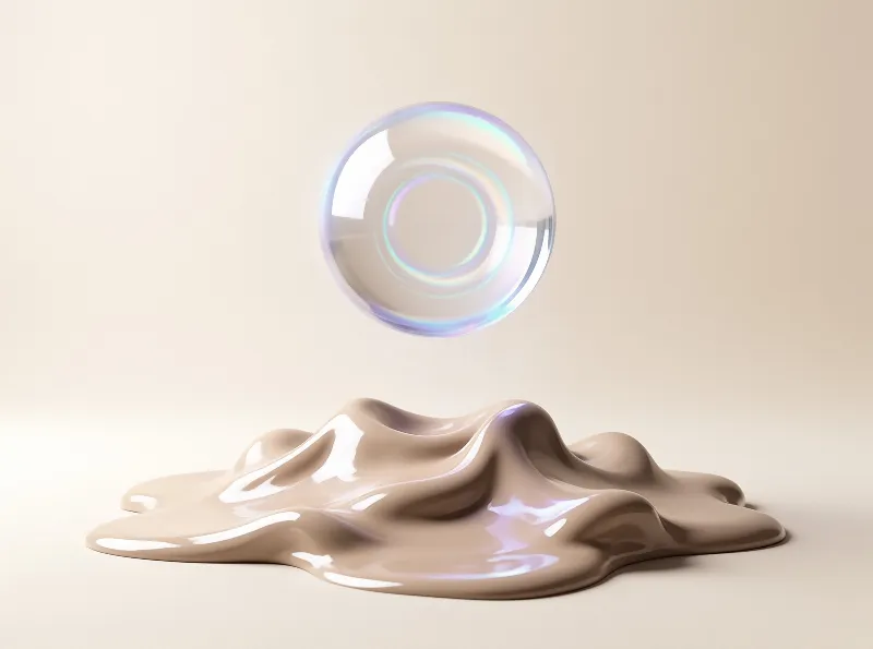 Floating Bubble Over Liquid