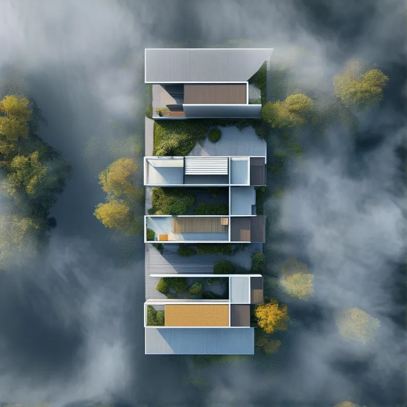 Modern House in Fog