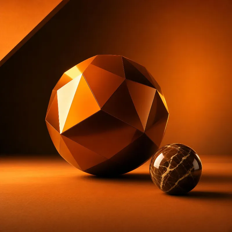 Geometric Spheres in Warm Tones