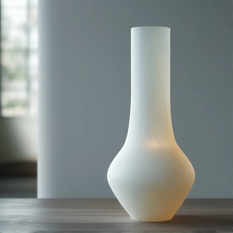 Glowing White Ceramic Vase