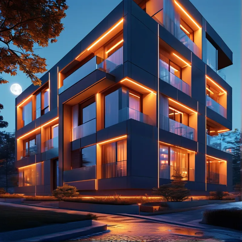 Modern Apartment at Dusk