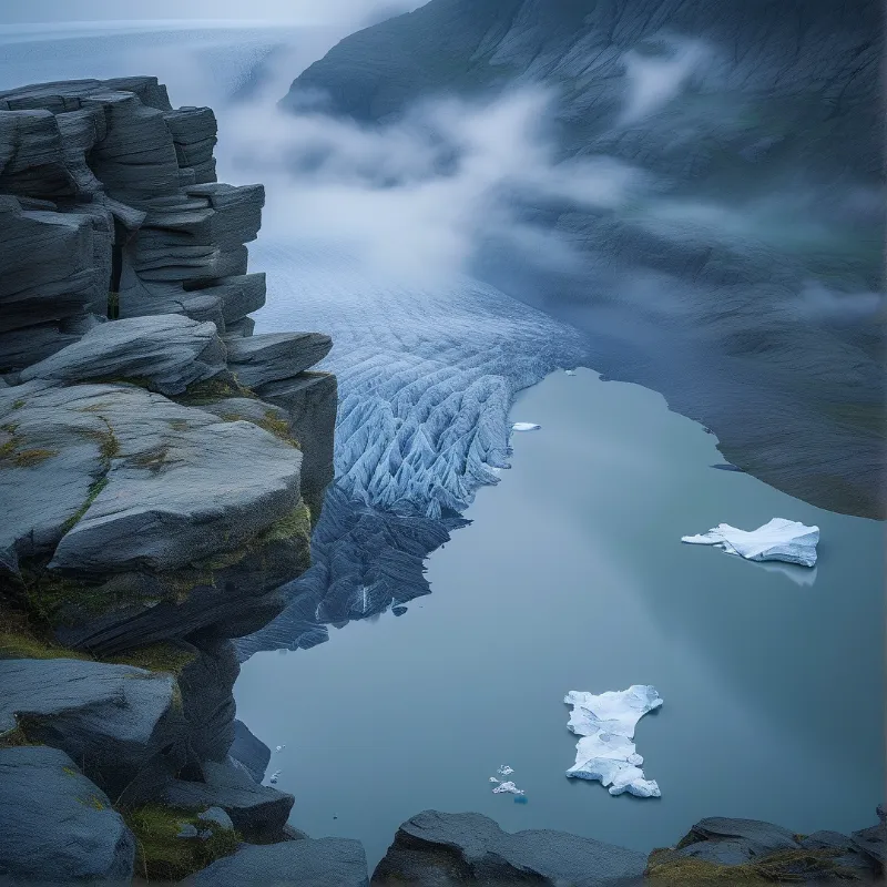 Frozen Blue Waterscape