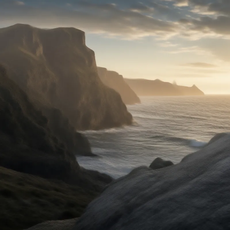 Coastal Cliffs at Sunset