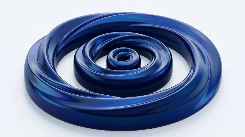 Glazed Blue Spiral — Ceramic Study