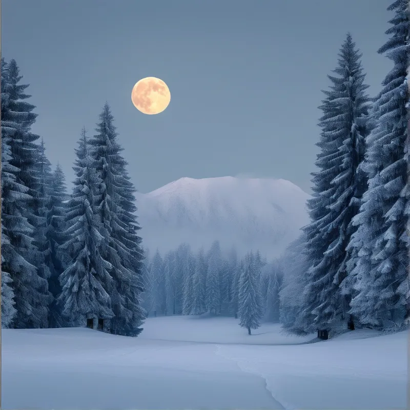 Moonlit Winter Landscape