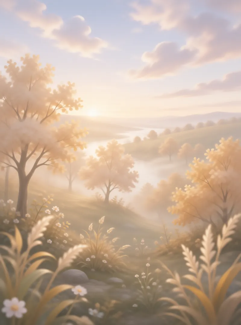 Golden Sunrise Valley Landscape