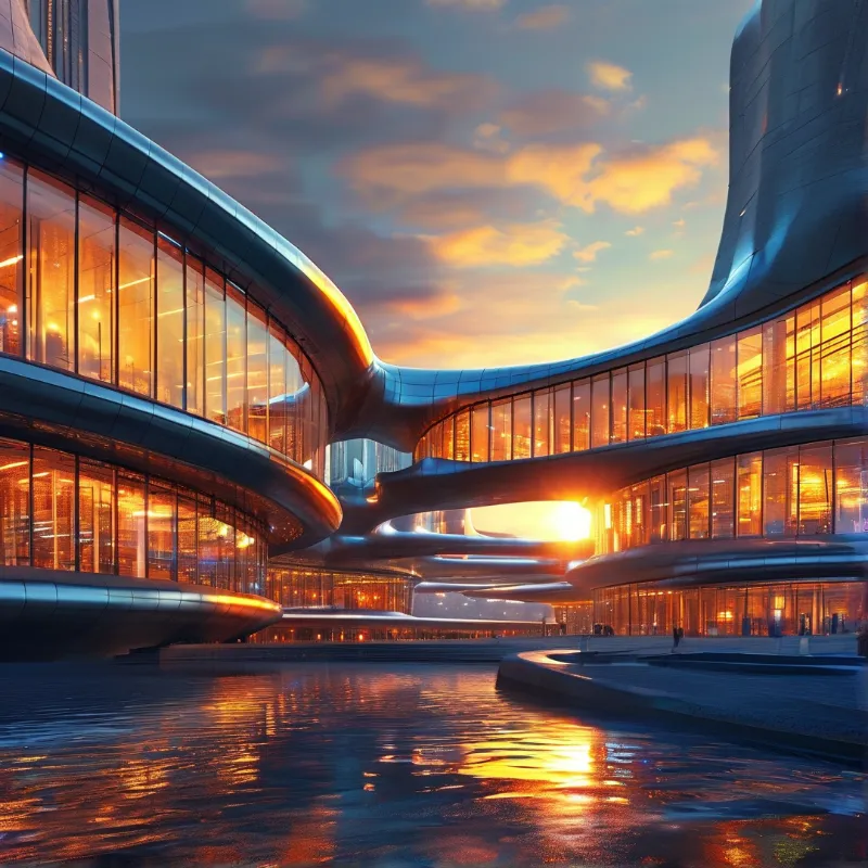 Futuristic Curved Glass Tower