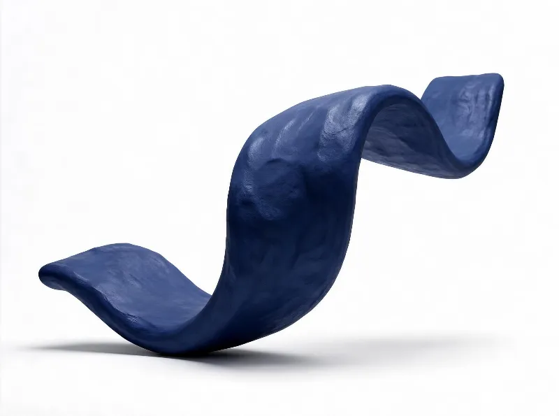 Abstract Blue Wave Sculpture