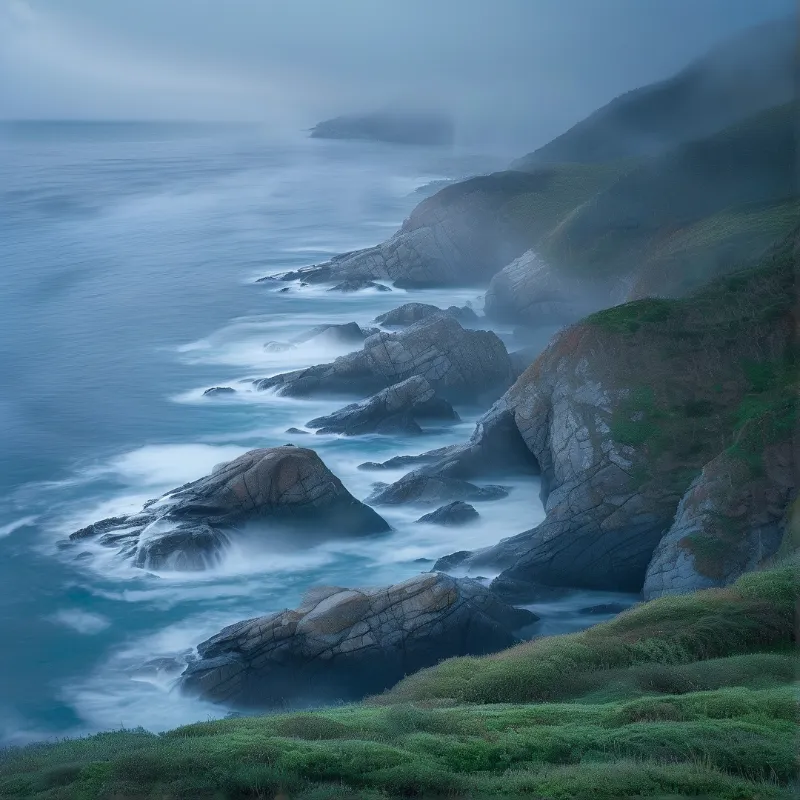 Misty Rocky Coastline