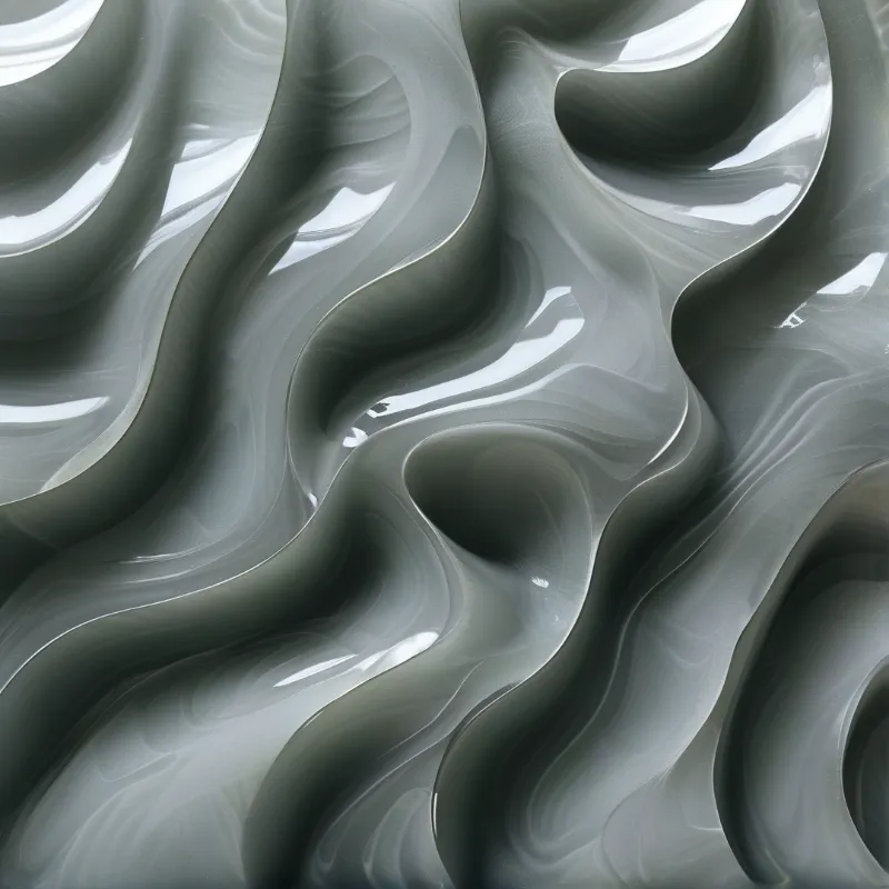 Smooth dune-like waves carve through a warm beige plaster surface with grainy texture and quiet diffuse light.