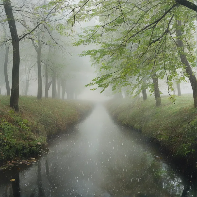 Misty Forest Stream