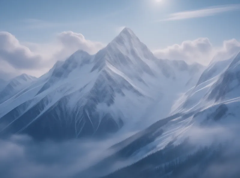 Serene Snowy Mountain