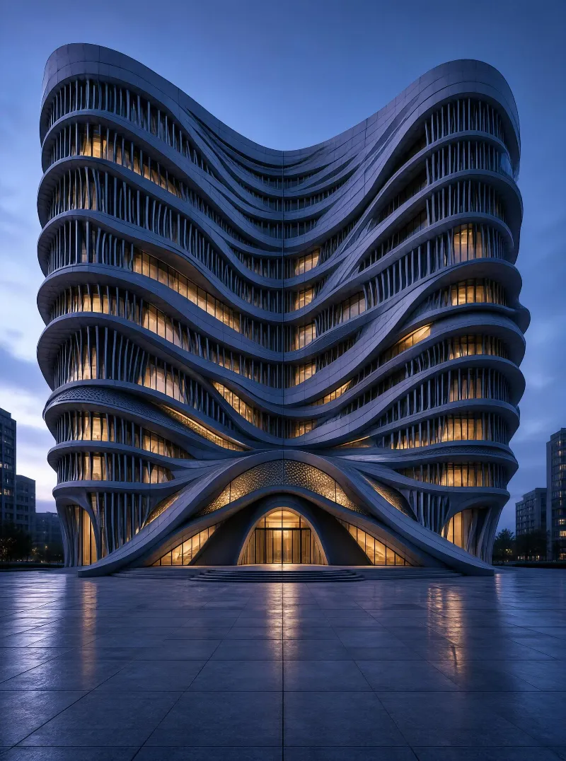 Modern Wavy Skyscraper