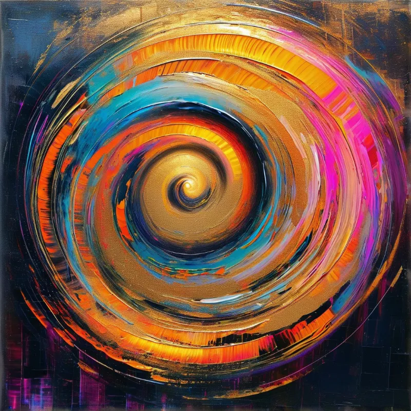 Oil Impasto Vortex — Concentric Color Study