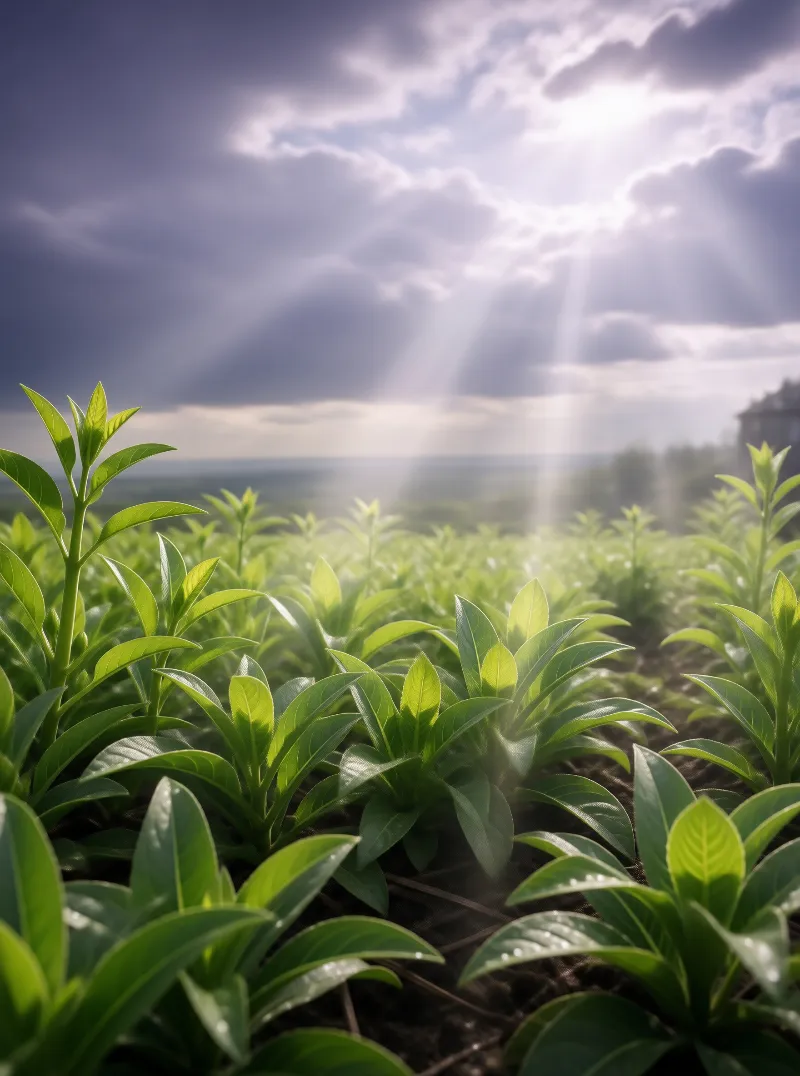 Sunbreak Over Crop Field