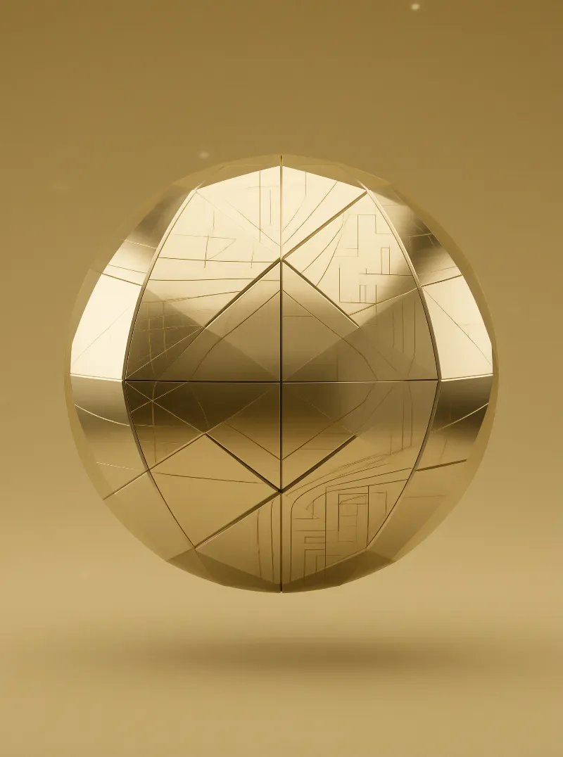 Golden Faceted Sphere