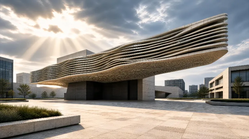 Layered Wavy Modern Building