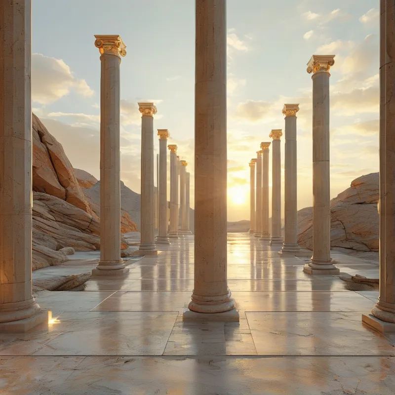 Sunlit Classical Columns