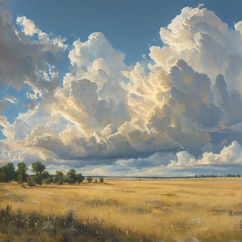 Golden Field And Dramatic Sky