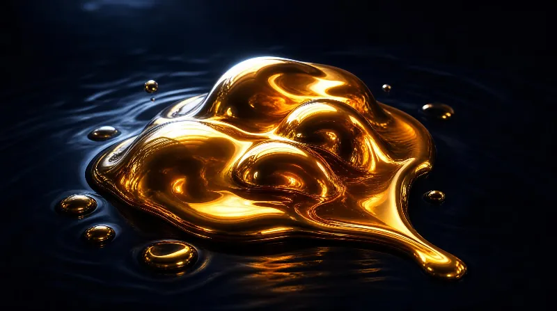Golden Liquid Splash