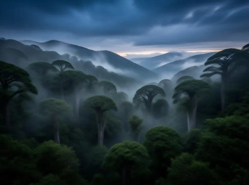Misty Forest Landscape