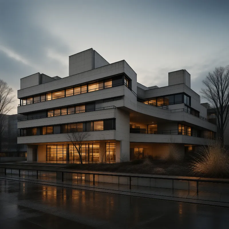 Modern Building at Dusk
