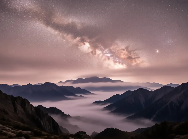 Milky Way Over Mountains