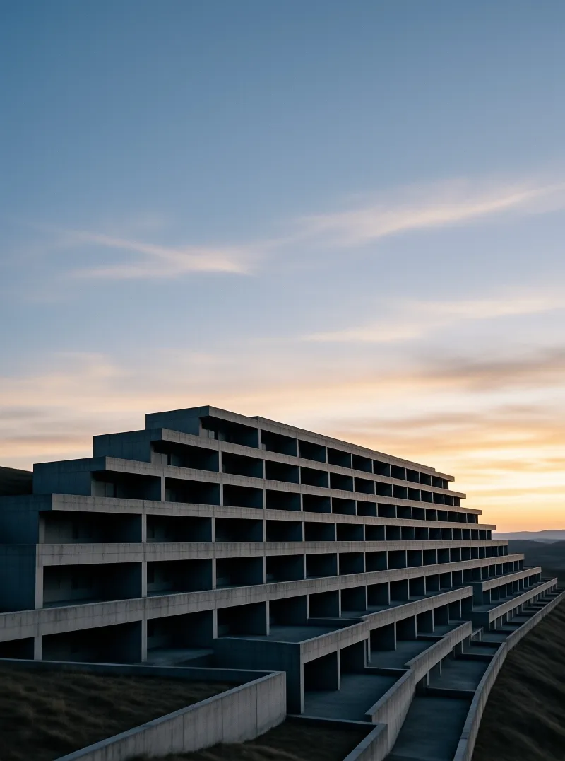Brutalist Architecture Dusk