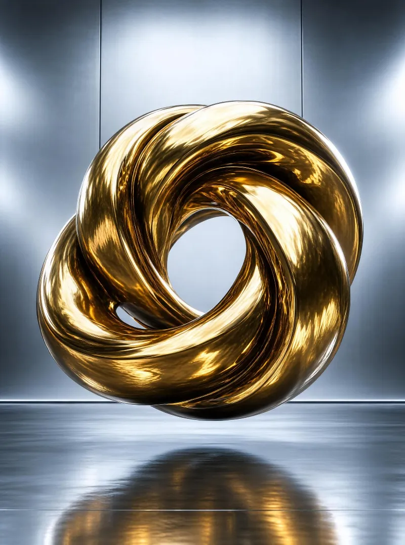 Golden Abstract Sculpture