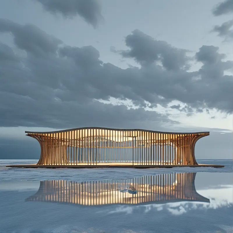 Floating Wooden Pavilion