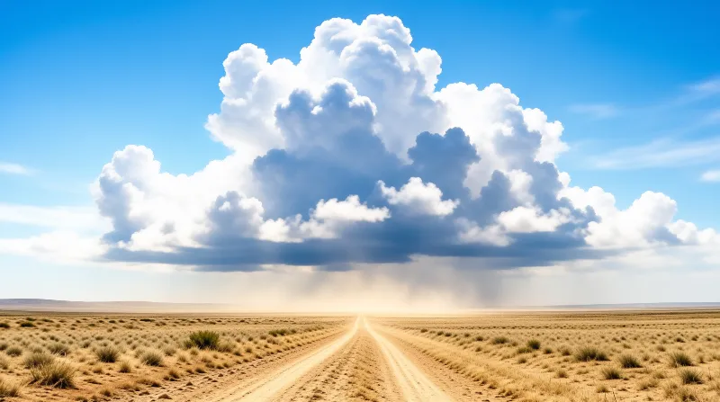 Giant Cloud Over Desert Road