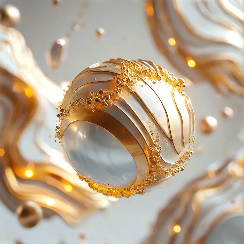 Glossy Gold Ring Sphere