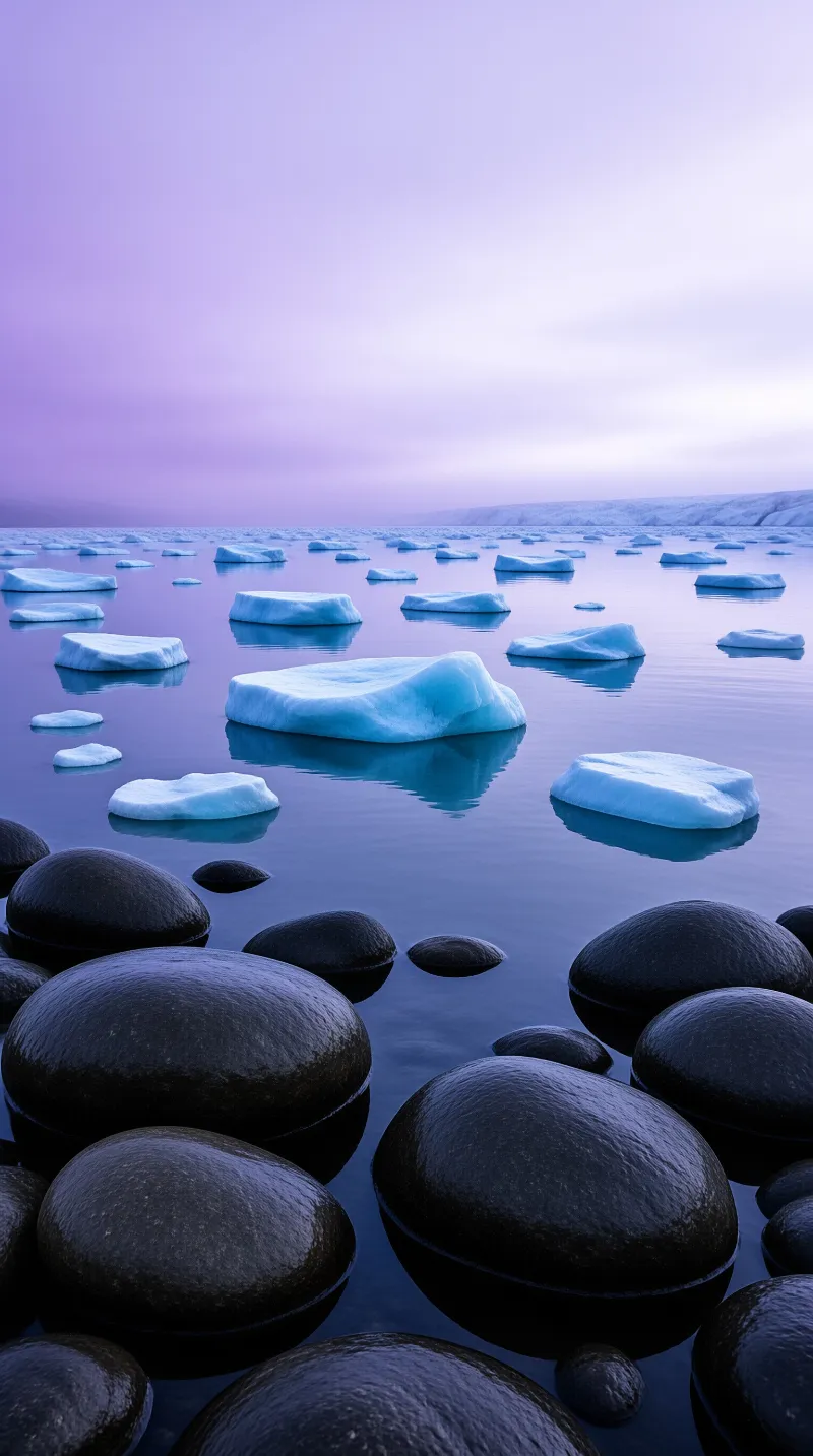 Ice Floes and Black Stones