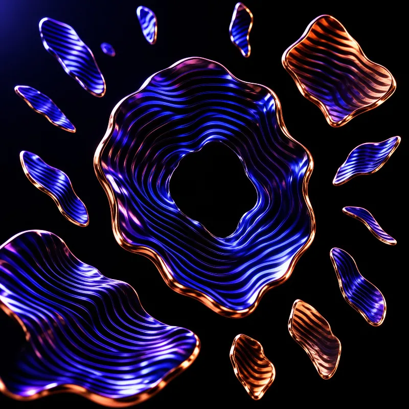Abstract Liquid Metal Art