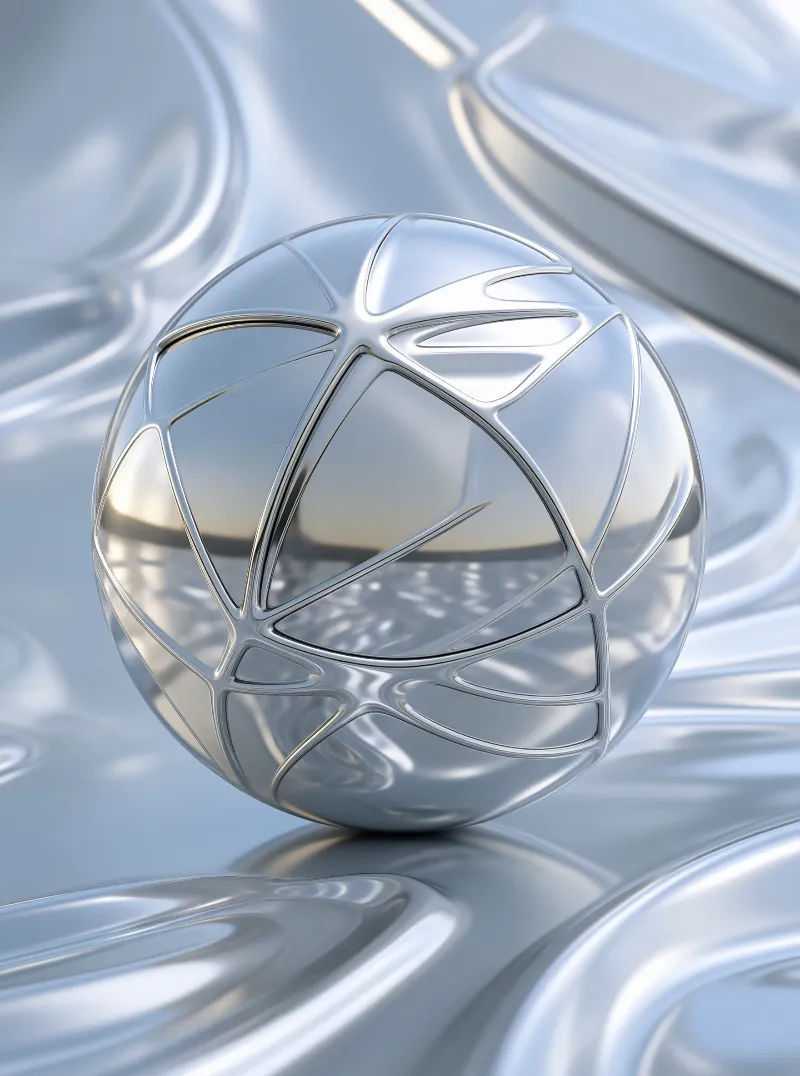 Chrome Sphere on Liquid Metal