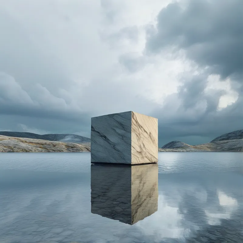 Floating Marble Block