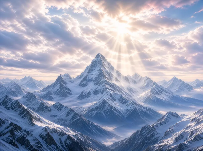 Snowy Mountain Sunrise