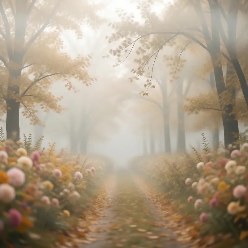 Misty Autumn Forest Path