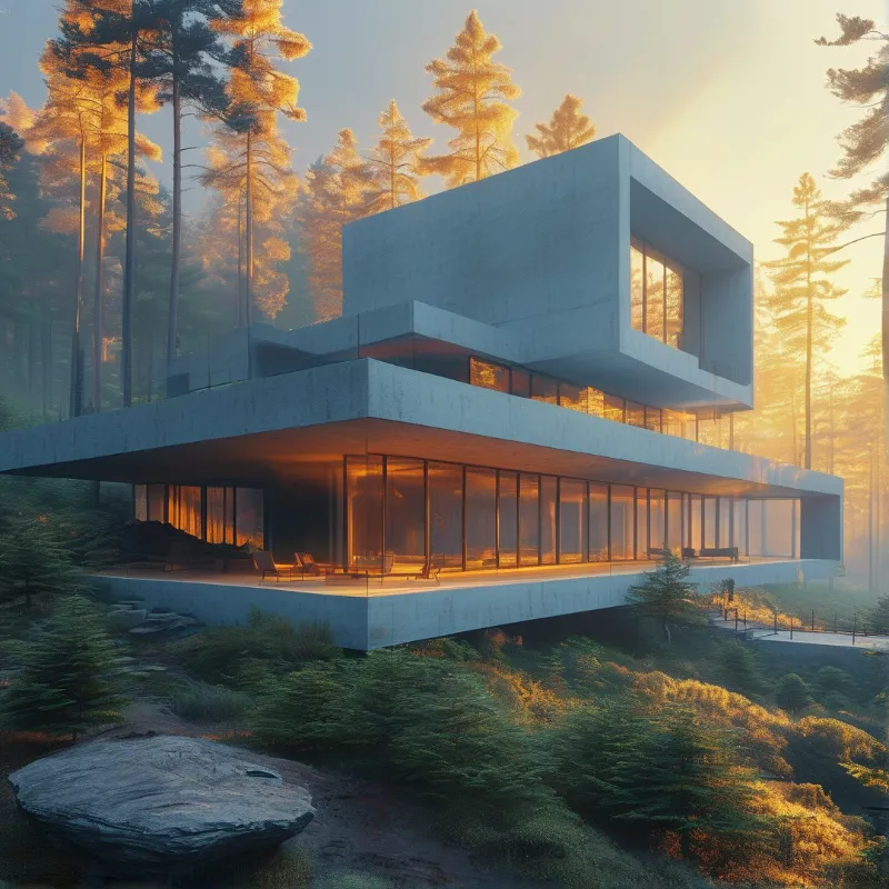 Brutalist Forest House