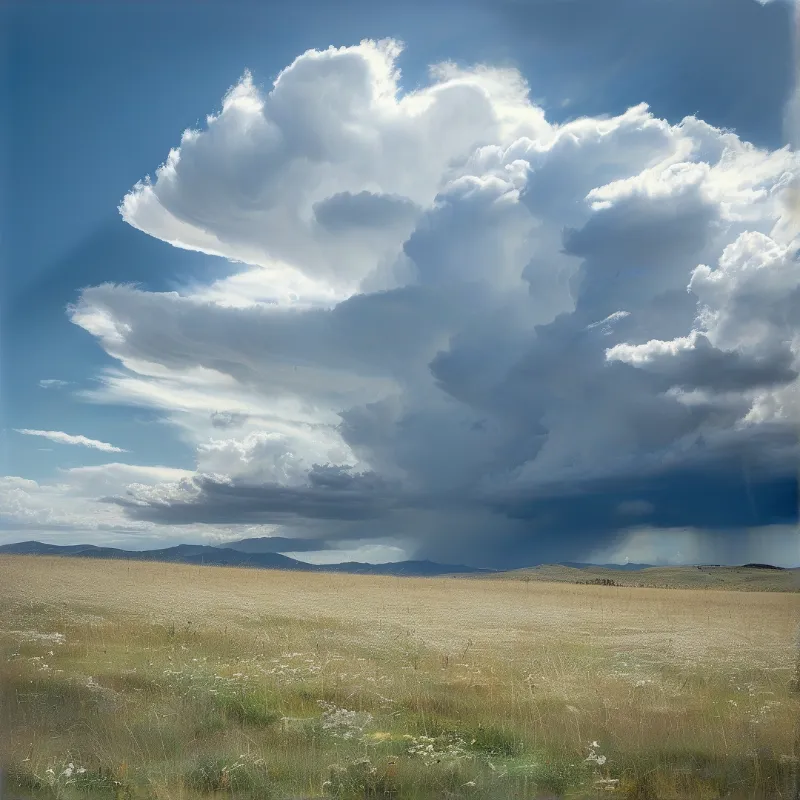 Dramatic Sky Over Grassland