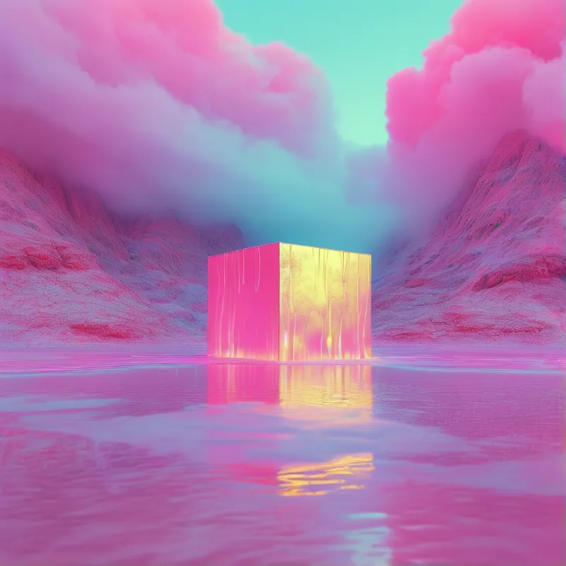 Surreal Glowing Cube