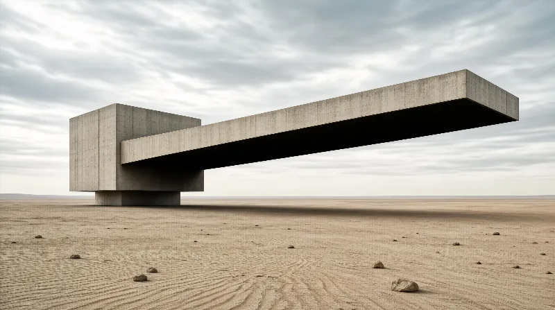 Modern Concrete Structure in Desert