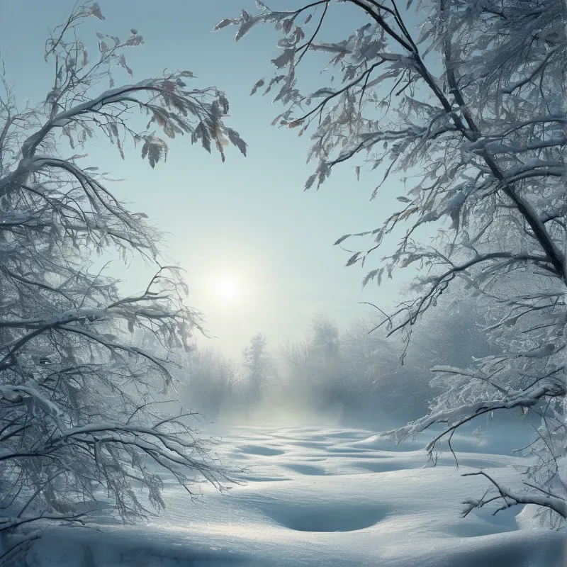 Snowy Forest Sunrise