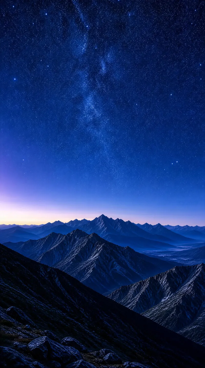 Starry Night Over Mountains