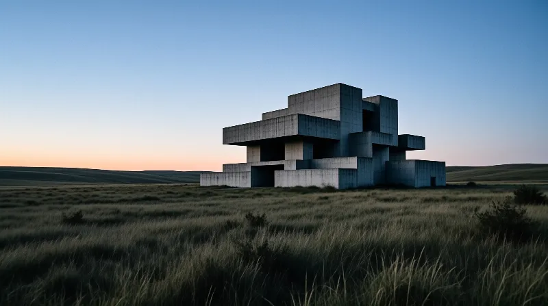 Concrete Building in Field