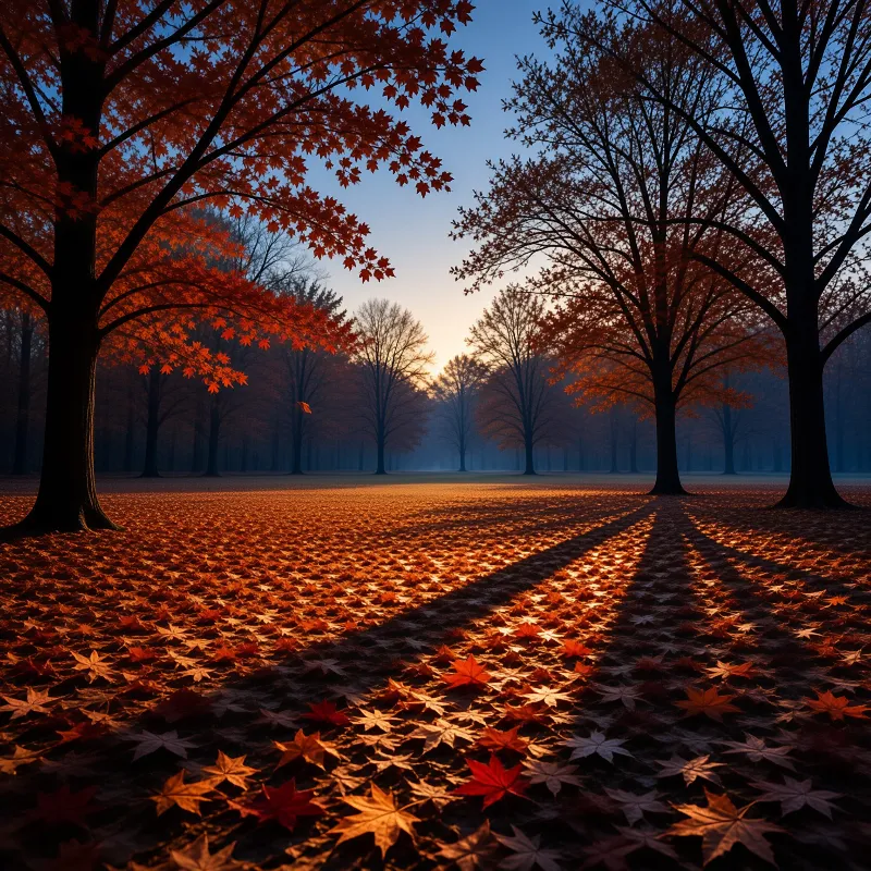 Autumn Forest at Sunrise