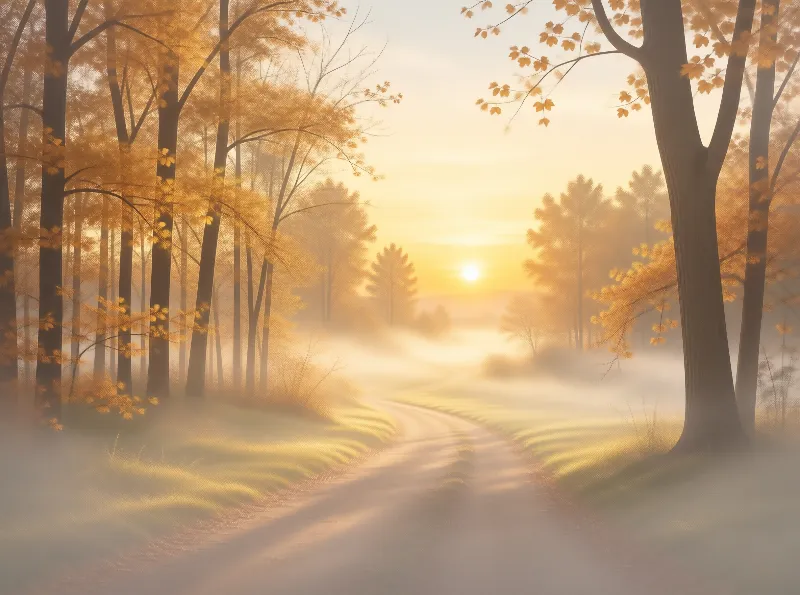 Misty Autumn Path