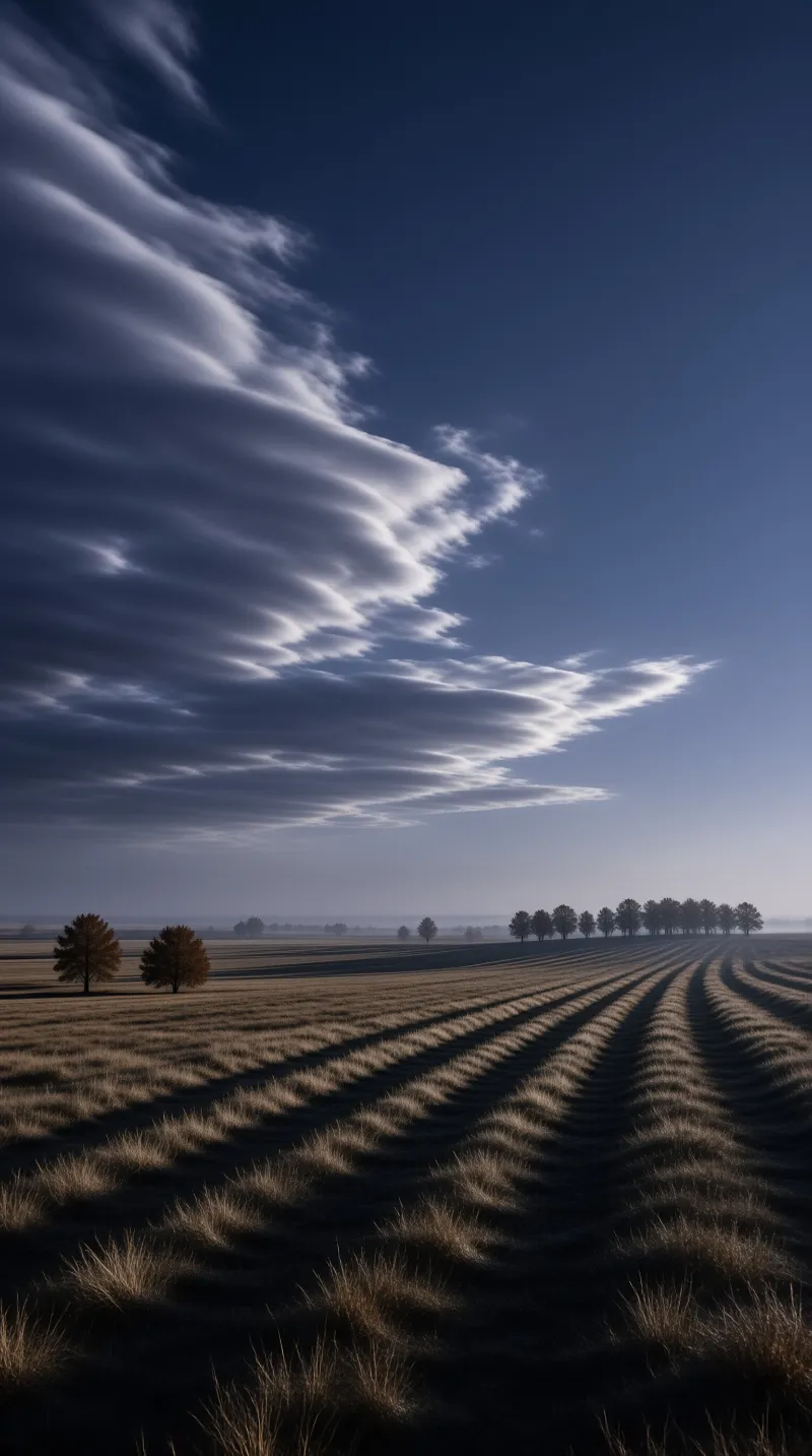 Furrowed Field Landscape